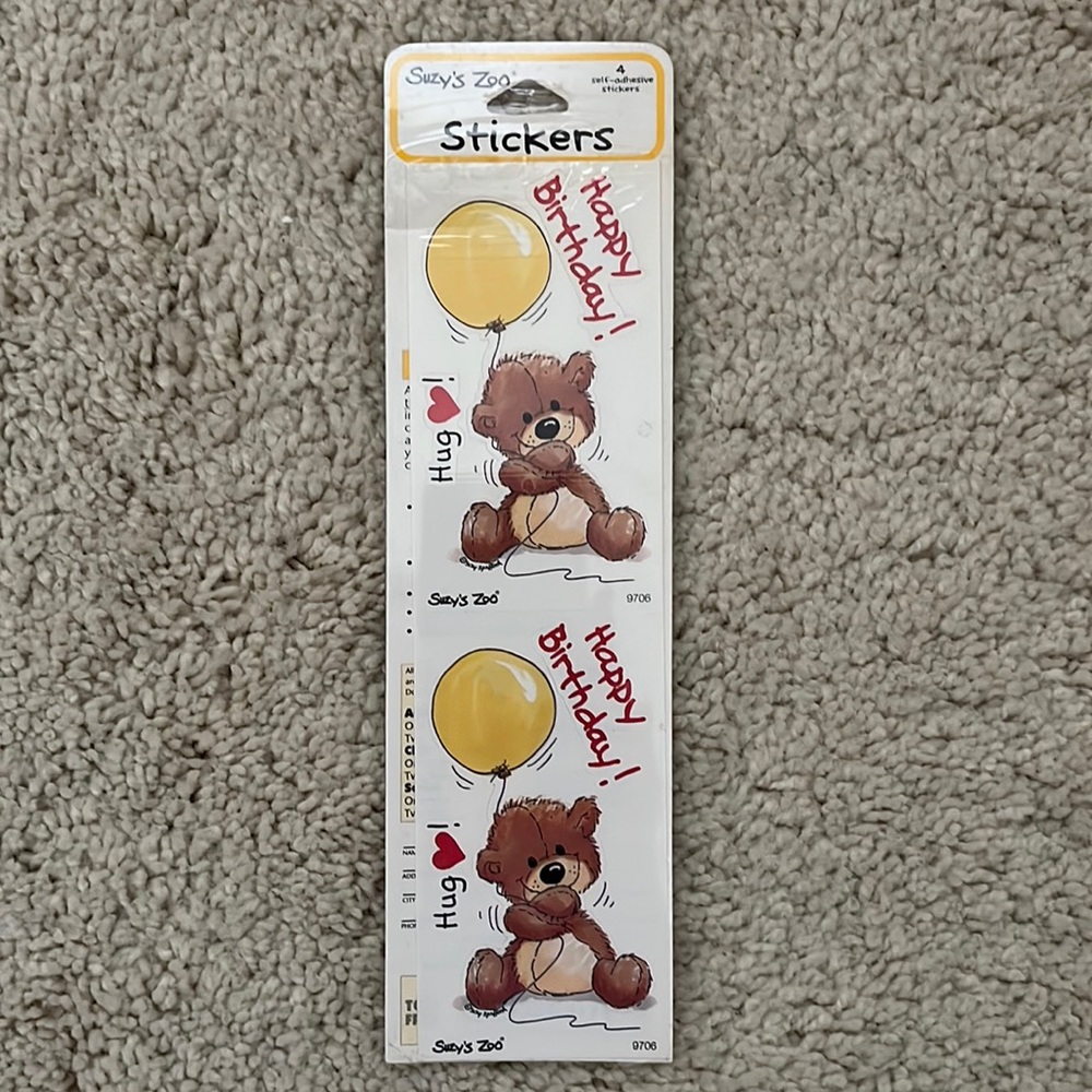 Suzy’s Zoo stickers - Happy Birthday